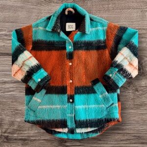 Urban Outfitters BDG Brushed Melton Plaid Shirt Jacket